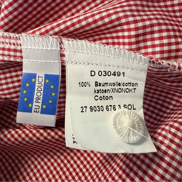 Gloriette Vienna Girls Red Plaid Long Sleeve Popover Blouse US Size 5-6 NWT - Picture 8 of 10